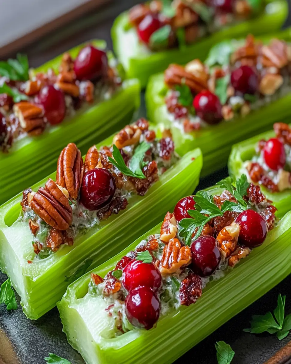 Cranberry Pecan Holiday Celery Boats First Image First Image