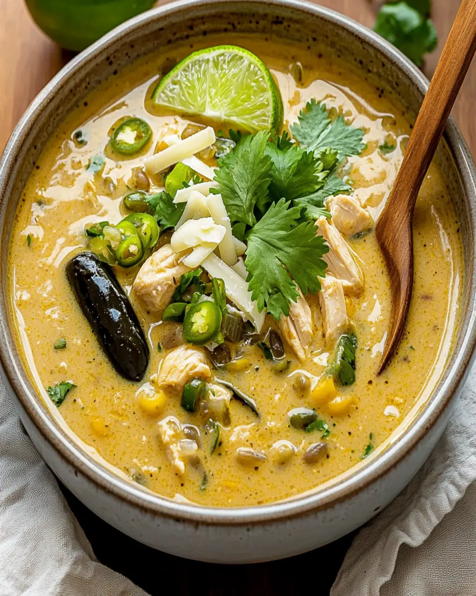 Creamy One Pot Chicken Poblano Soup First Image First Image