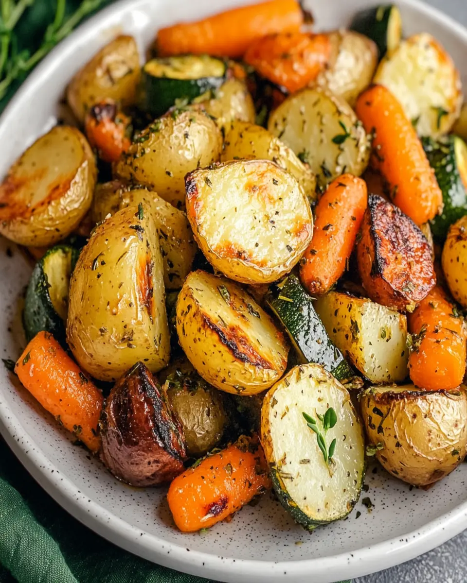 Garlic Herb Roasted Potatoes Carrots Zucchini First Image First Image