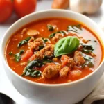 Italian Sausage, Spinach and Tomato Soup First Image First Image