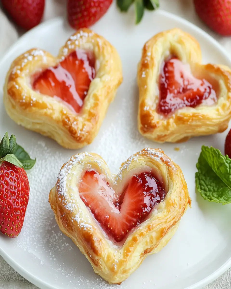 Strawberry Cream Cheese Heart Danishes First Image First Image