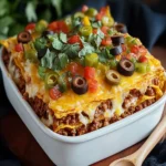 Easy Layered Beef Taco Bake – Quick Dinner Idea First Image First Image
