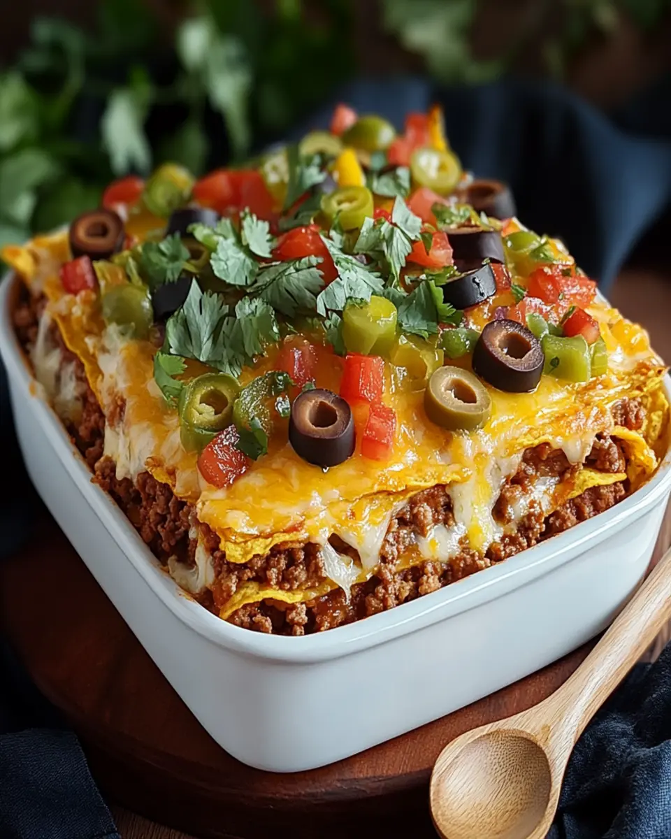 Easy Layered Beef Taco Bake – Quick Dinner Idea First Image First Image