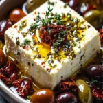 Baked Feta with Olives and Sun-Dried Tomatoes First Image First Image