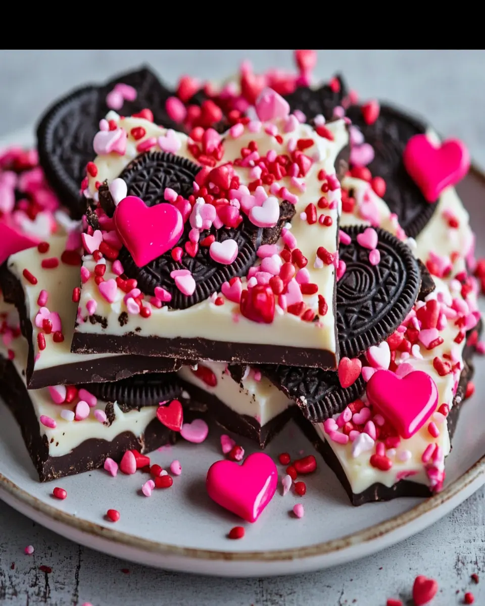 Valentine’s Day Oreo Cookie Bark First Image First Image