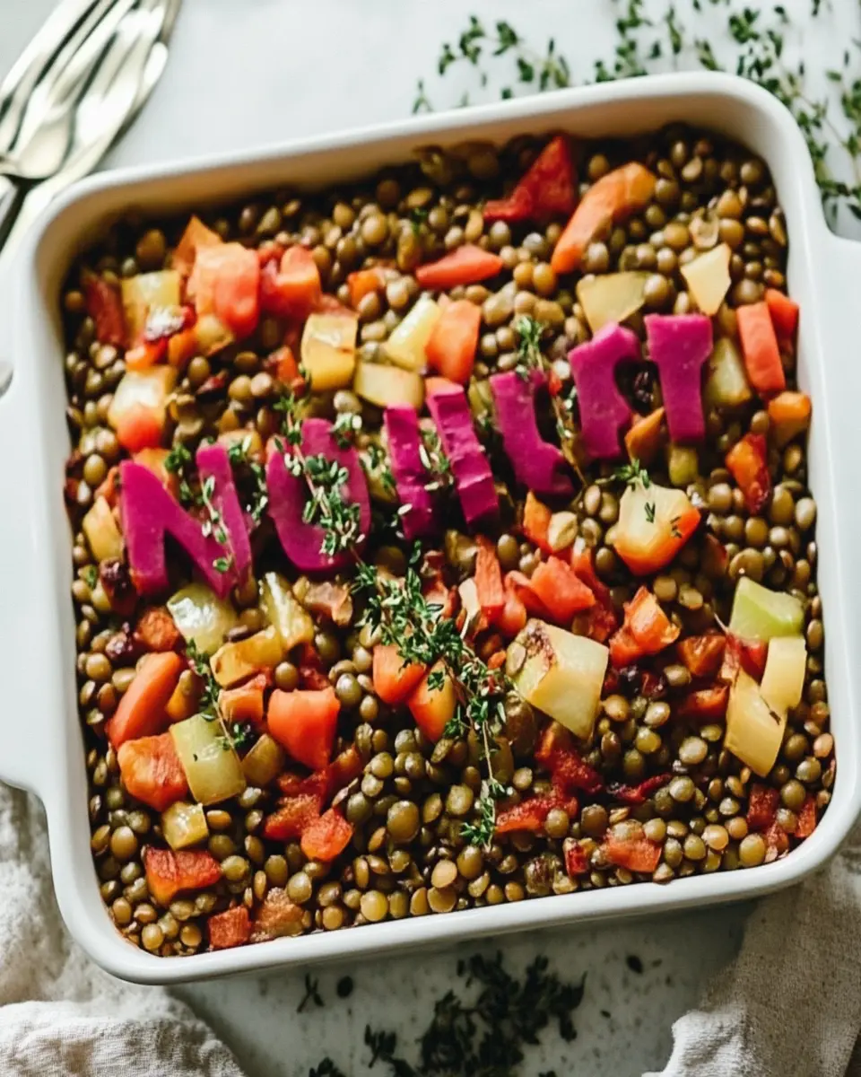 Green Lentil and Vegetable Casserole First Image First Image