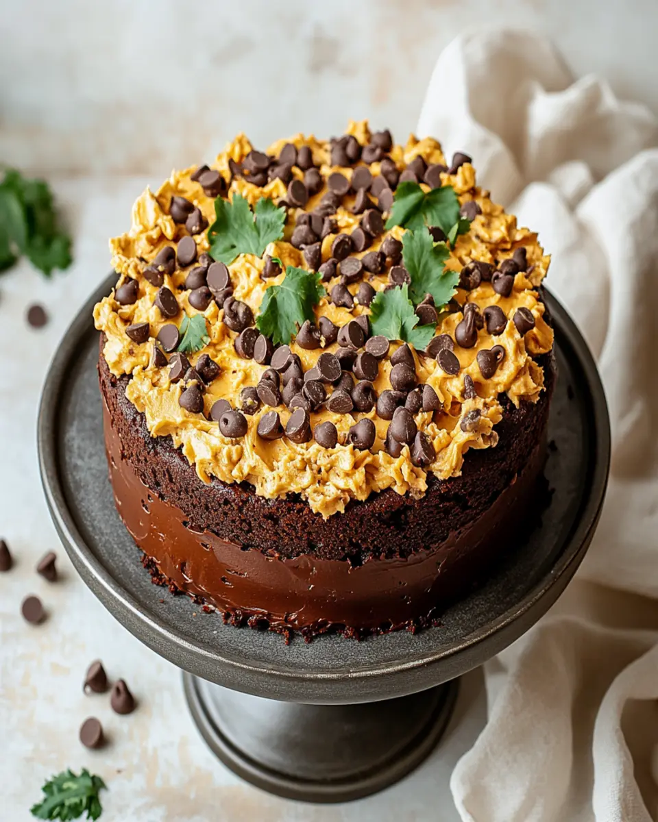 Double Chocolate Chip Cake with Espresso Cream Cheese Frosting First Image First Image