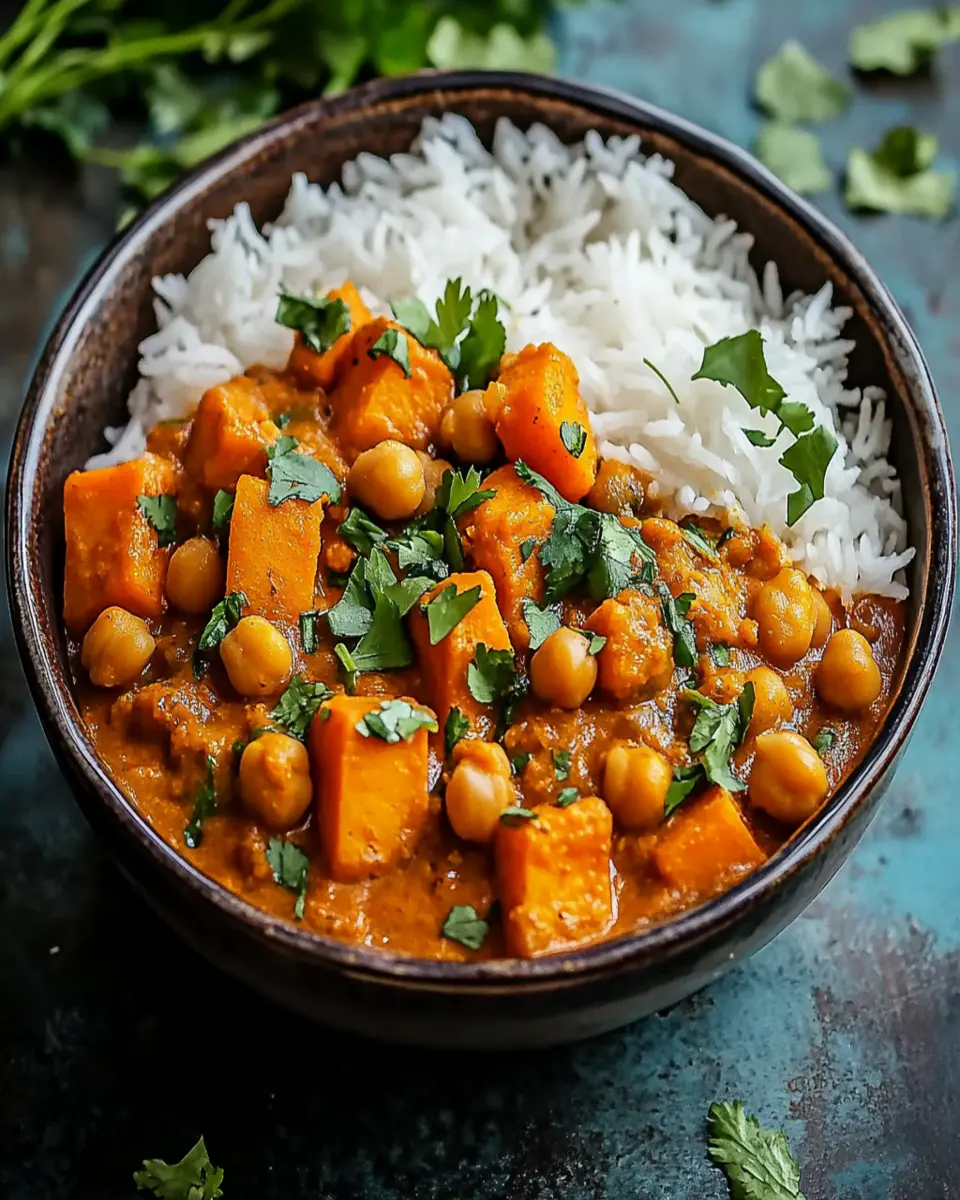 Sweet Potato Chickpea Curry- Easy & Flavorful First Image First Image
