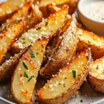 Baked Garlic Parmesan Potato Wedges: Crispy, Flavorful, and Easy to Make First Image First Image