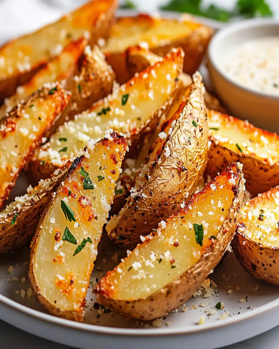 Baked Garlic Parmesan Potato Wedges: Crispy, Flavorful, and Easy to Make First Image First Image