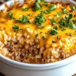 Irresistible Cheesy Ground Beef Rice Casserole Recipe First Image First Image