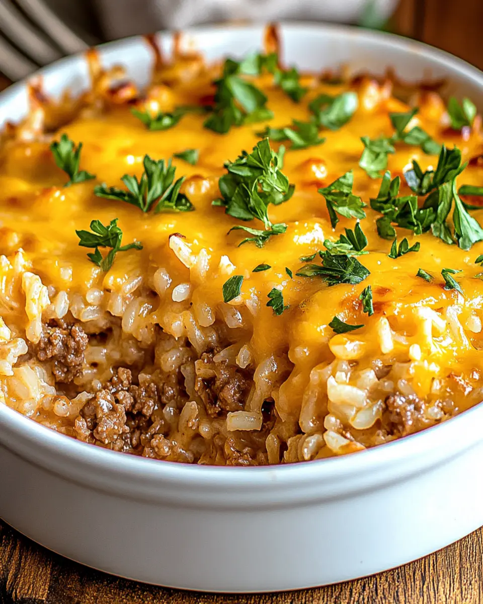 Irresistible Cheesy Ground Beef Rice Casserole Recipe First Image First Image