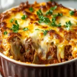 Cheesy Ground Beef and Cabbage Casserole First Image First Image